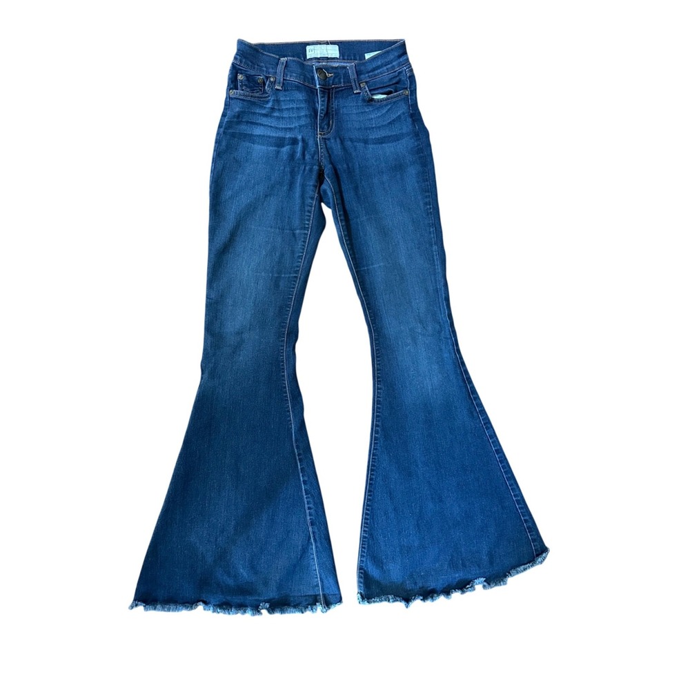 Free People Women's Dark Wash Just Float On flare bell bottom Jeans Size 26